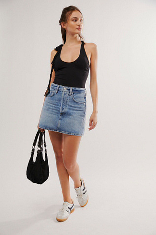 Citizens of Humanity Ramona Mini Skirt at Free People in Light Wash, Size: 26