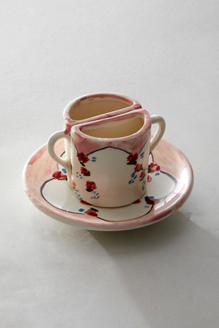 Split Cup And Saucer Set at Free People in Handpainted Floral