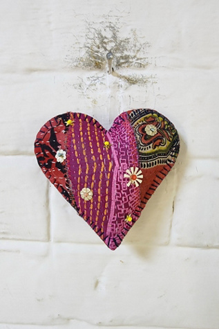 FP One x FP Mart Beaded Heart Ornament at Free People