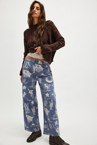 Seaside Pull-On Trousers At Free People In Rodeo Time, Size: XL