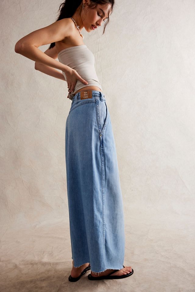We The Free Roxie Denim Wrap Skirt #3