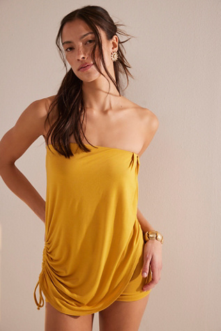 Sasha Playsuit By free-est At Free People In Mustard, Size: Small