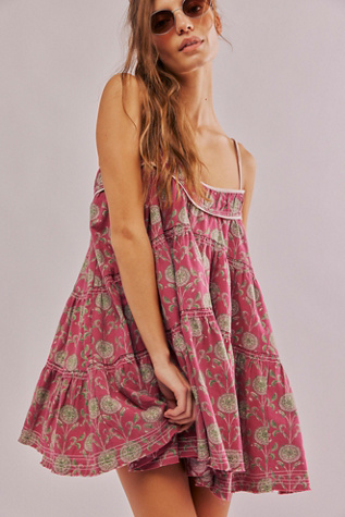 Wilder Days Printed Mini Dress at Free People in Jewel Combo, Size: Medium