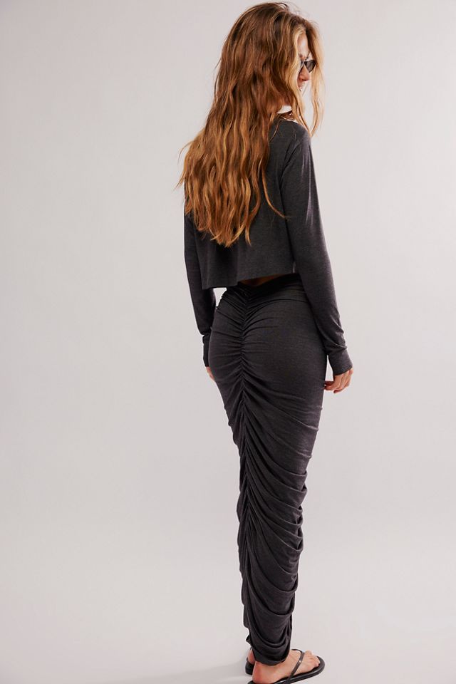 Norma Kamali Shirred Long Skirt | Free People