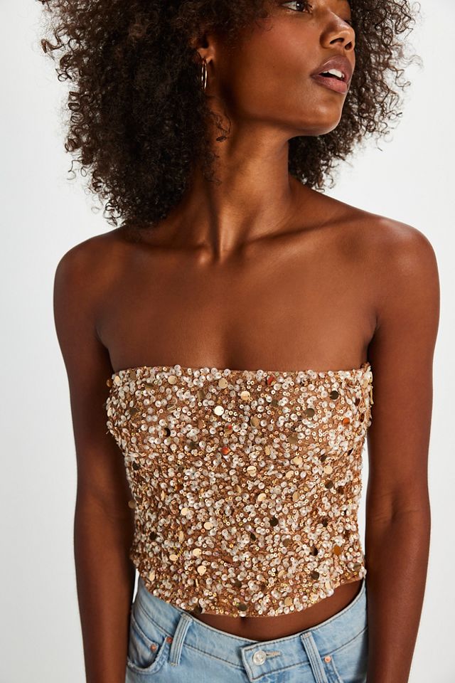 Strapless sequin top online