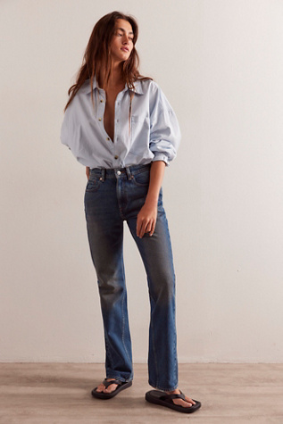 We The Free Xena Slim Straight Jeans at Free People in Curve Ball, Size: 25