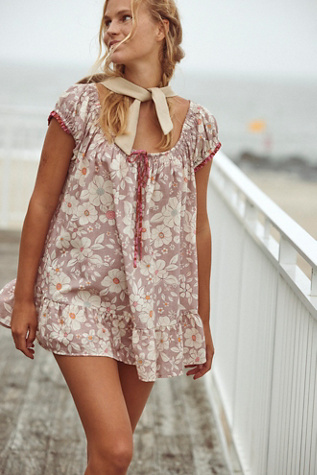 Frankie Printed Tunic At Free People In Stone Combo, Size: XS