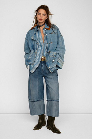 We The Free Olsen Cuffed Barrel Jeans at Free People in Daily Driver, Size: 29