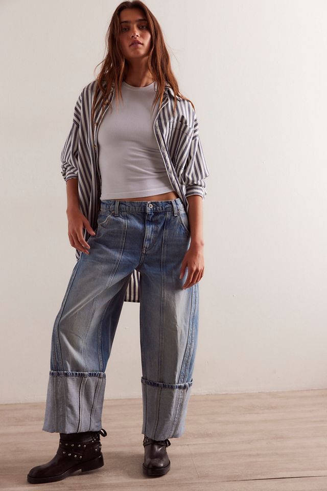 We The Free Olsen Cuffed Crop Barrel Jeans