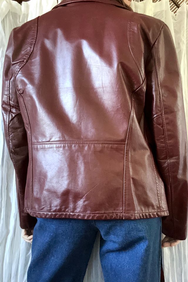 1970s Burgundy Leather Jacket Selected by Grievous Angel Vintage #2