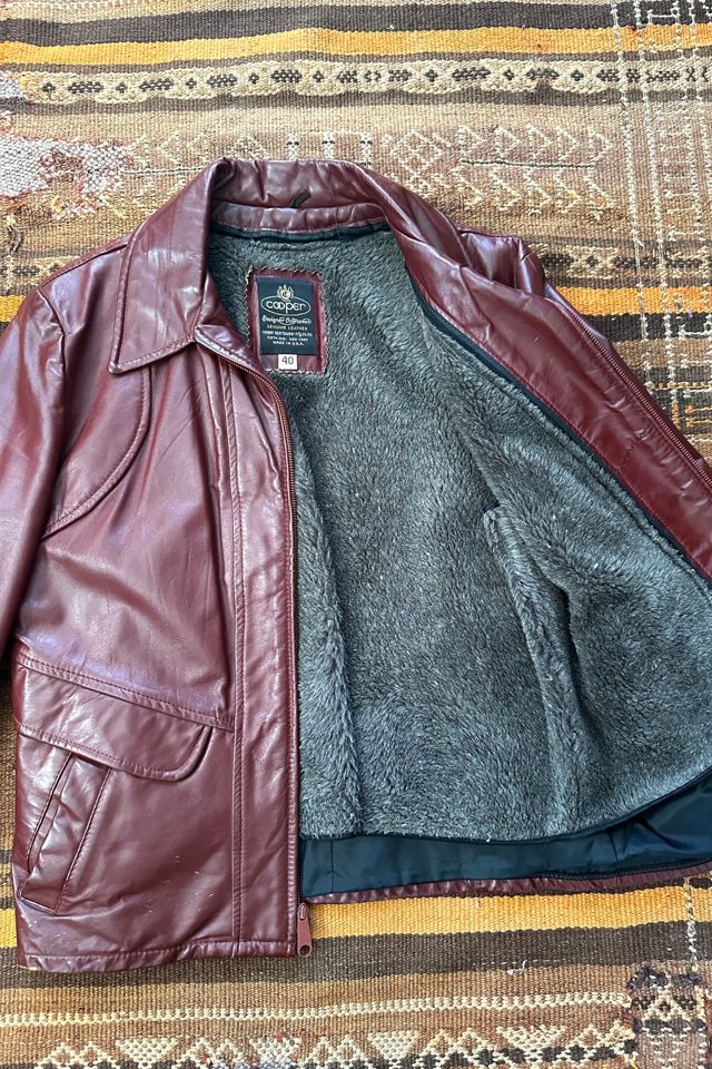 1970s Burgundy Leather Jacket Selected by Grievous Angel Vintage #3