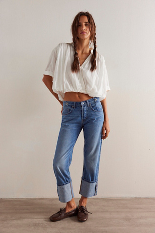 FREE PEOPLE We The Free - Finish Line Wide-Leg Jeans in 1st Place