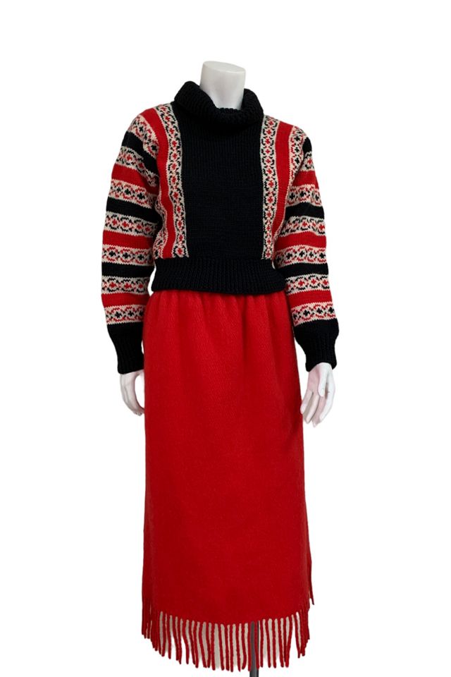 Vintage 1980s Fringed Midi Skirt Selected by SharpLilTeeth #2