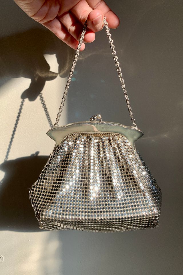 Silver mesh evening bag hot sale