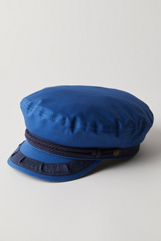 Yacht Club Marine Lieutent Hat by Mossant at Free People in Blue