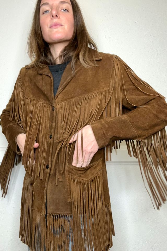 1960s Brown Suede Fringe Jacket Selected by Cherry Free People