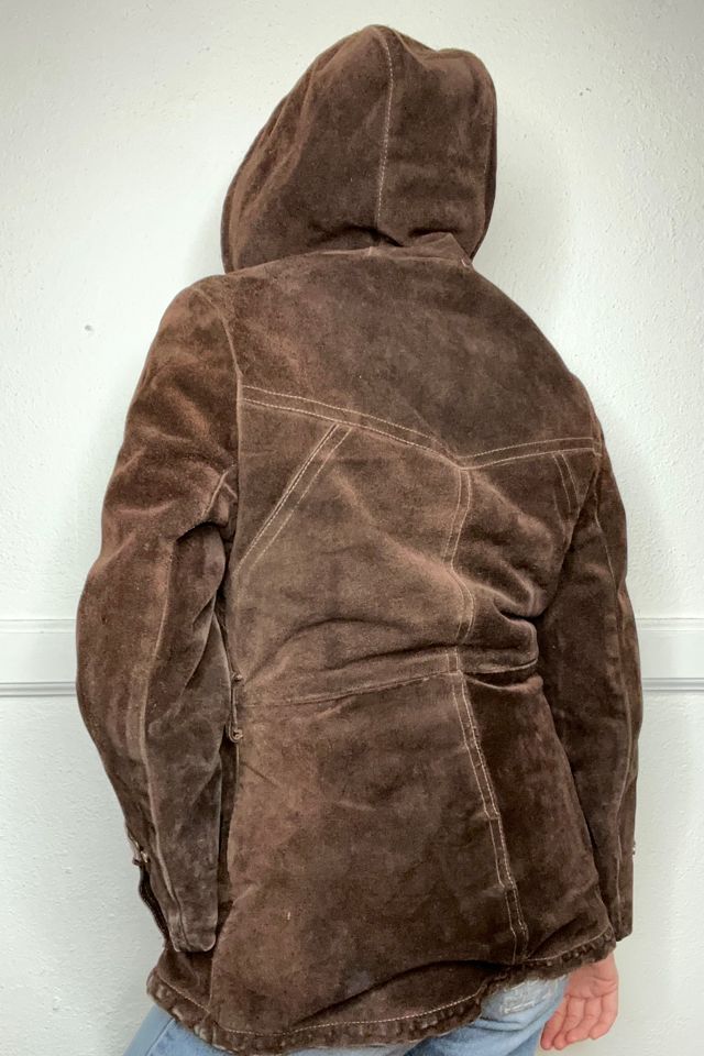 1970s Brown Suede Insulated Hooded Coat Selected by Cherry #2