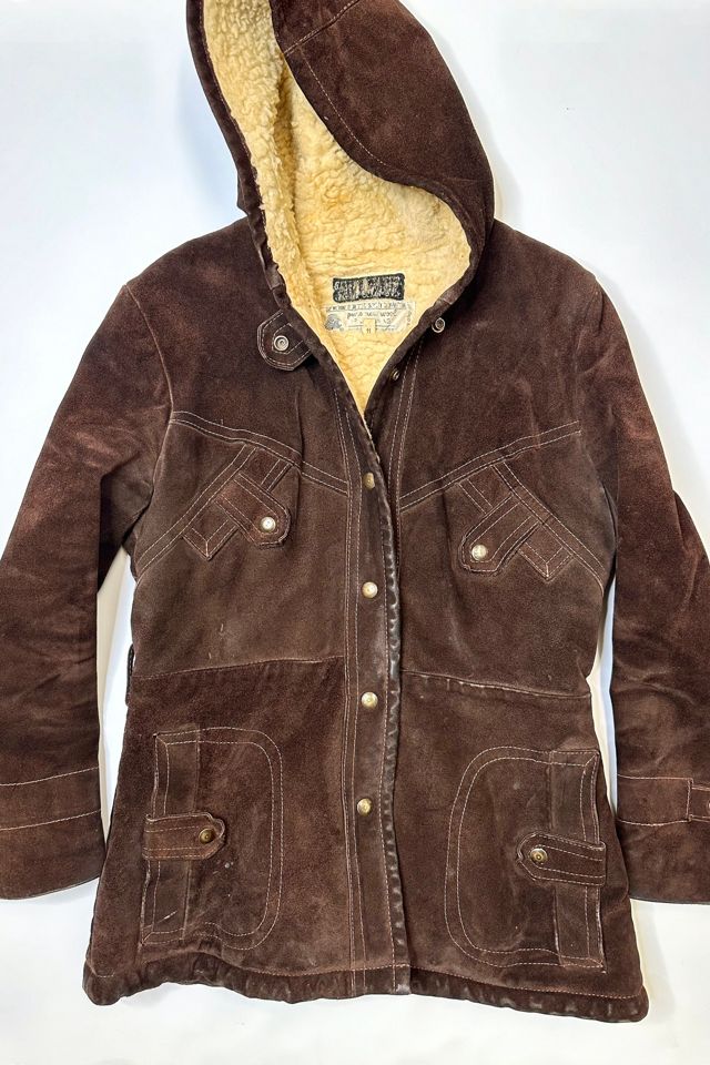 1970s Brown Suede Insulated Hooded Coat Selected by Cherry #3