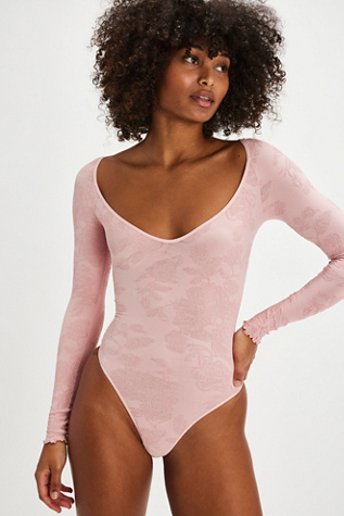 Send Love Long Sleeve Bodysuit By Intimately At Free People In Peachskin, Size: M/L