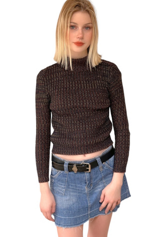 Vintage 1990's Slim Fit Turtleneck Sweater Selected By Afterlife Boutique