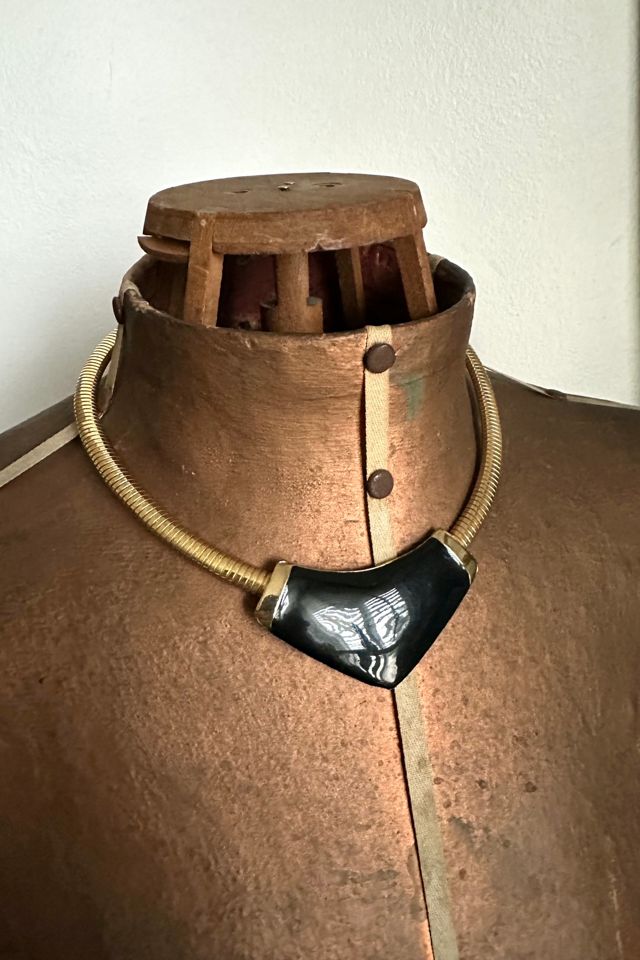 1970s Brass Snake Chain Disco Necklace Selected by Cherry #1