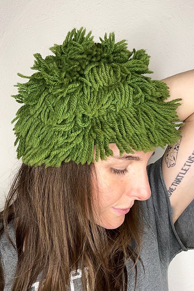 Vintage 1970s Green Grass Hat Selected by Cherry