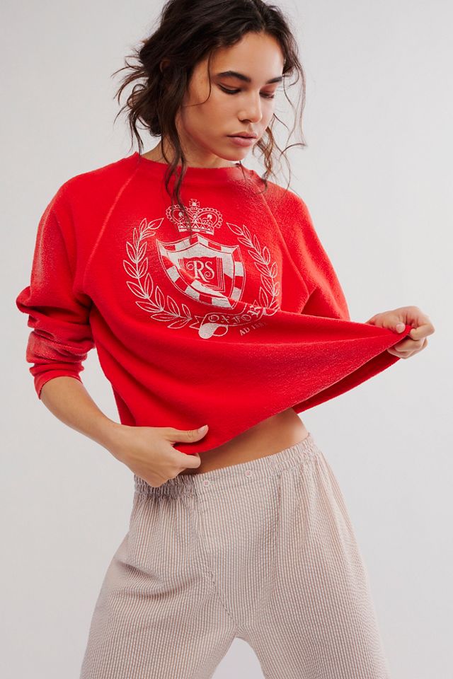 Pull ras du cou à manches raglan avec écusson d'Oxford #3