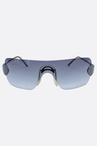 Giant Vintage Toner Y2K Rimless Shield Sunglasses by Giant Vintage Sunglasses at Free People in Grey