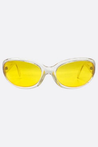 Giant Vintage Yolked Round Night-Driver Sunglasses by Giant Vintage Sunglasses at Free People in Yellow