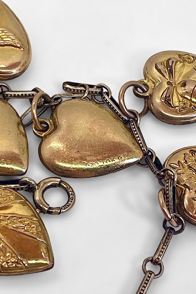 Vintage 20s Sterling Silver and Gold Filled Heat Charm Bracelet Selected by MARMALADE #1