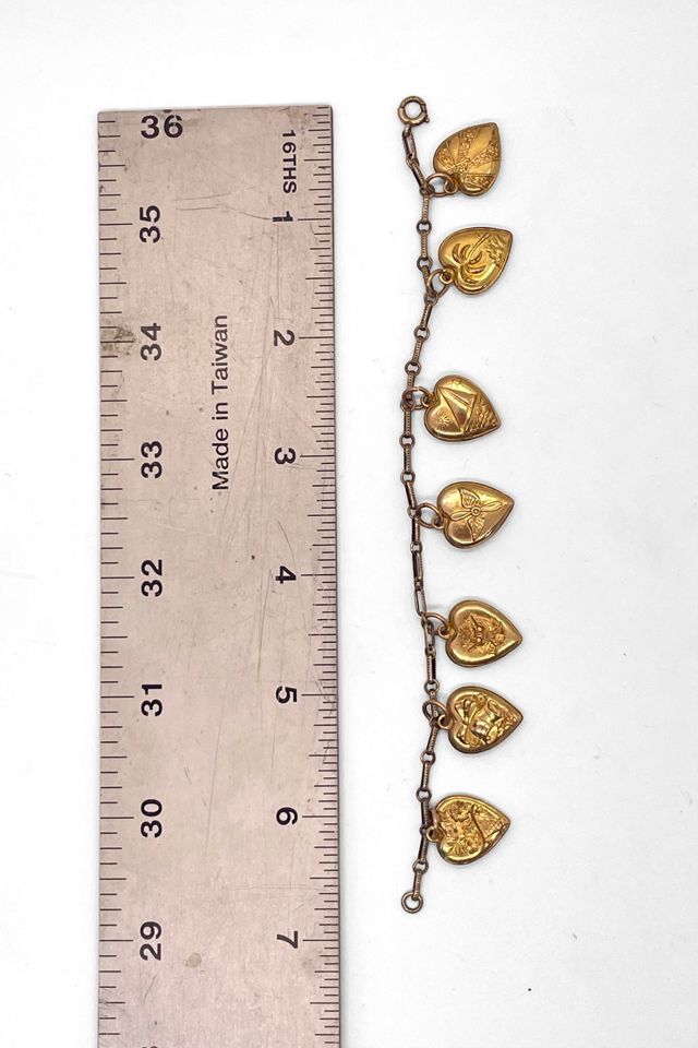 Vintage 20s Sterling Silver and Gold Filled Heat Charm Bracelet Selected by MARMALADE #3