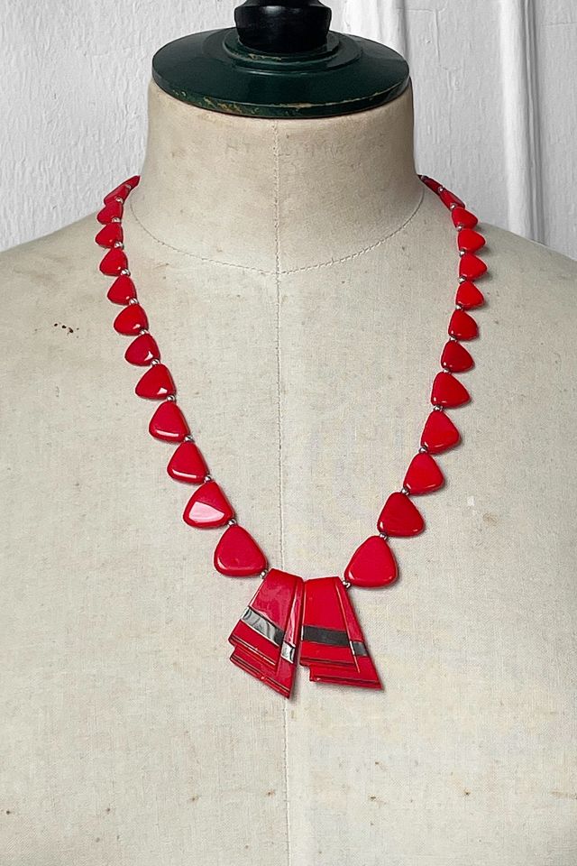 Vintage 1940s Glass Bead Bow Necklace Selected by MARMALADE #1