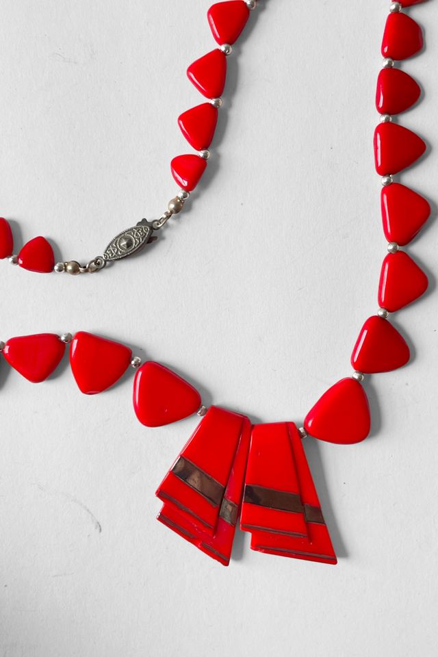 Vintage 1940s Glass Bead Bow Necklace Selected by MARMALADE #2