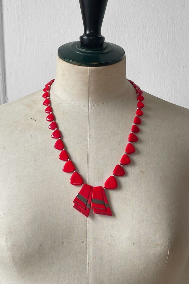 Vintage 1940s Glass Bead Bow Necklace Selected by MARMALADE #3