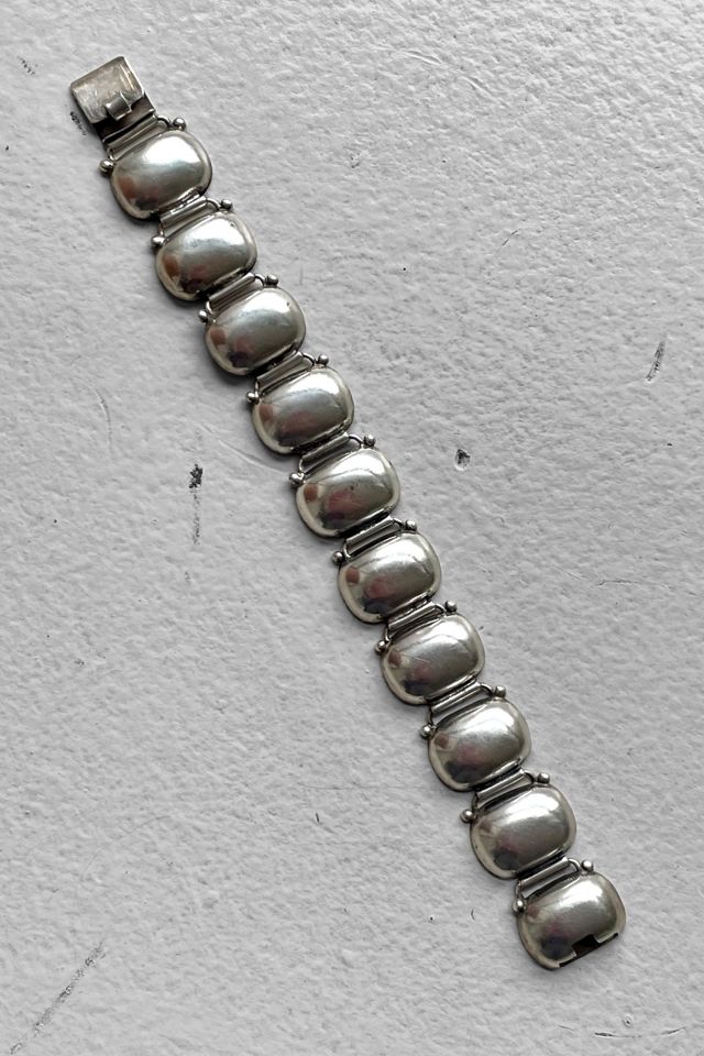 Heavy Sterling Silver Mid-Century Modernist Panel Bracelet Selected by MARMALADE #1