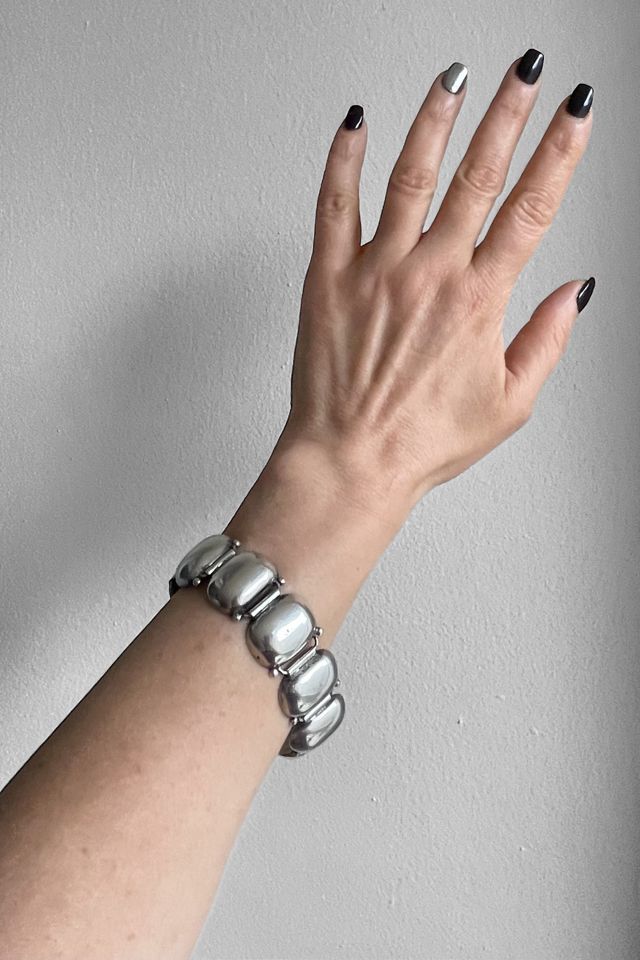 Heavy Sterling Silver Mid-Century Modernist Panel Bracelet Selected by MARMALADE #2