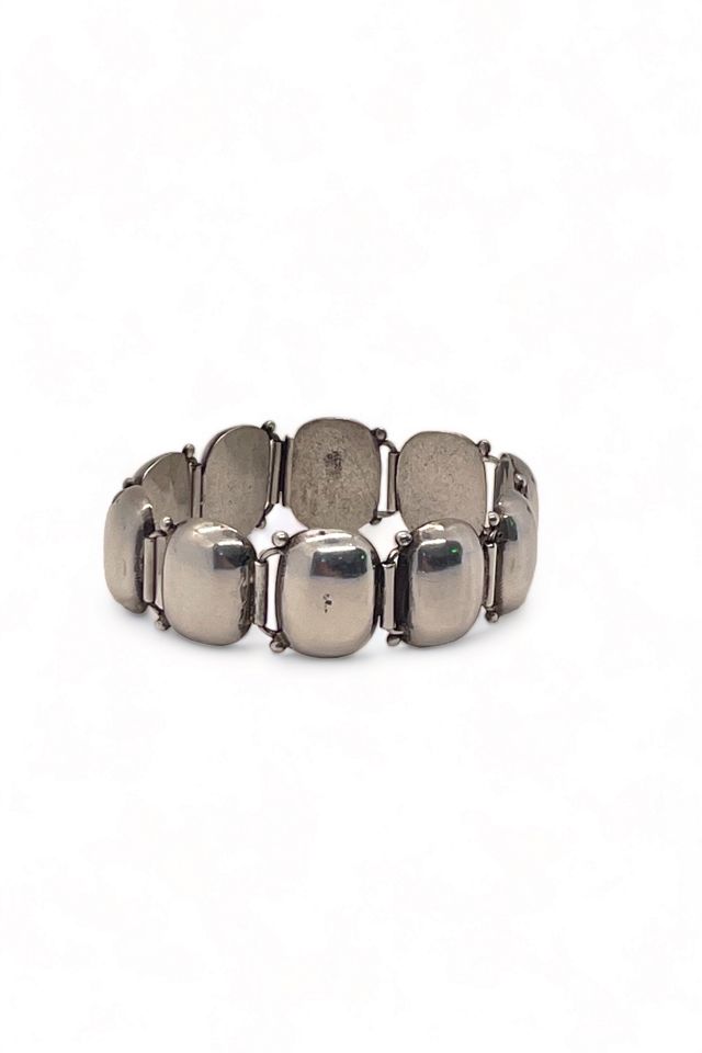Heavy Sterling Silver Mid-Century Modernist Panel Bracelet Selected by MARMALADE #3