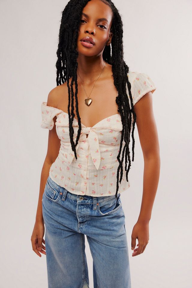 (取寄) フリーピープル レディース コール ミー ベイビー ブラウザ Free People women Call Me Baby Blouse Blue Quartz - Daisy Free People Women's Call Me Baby Blouse, Blue Quartz-Daisy