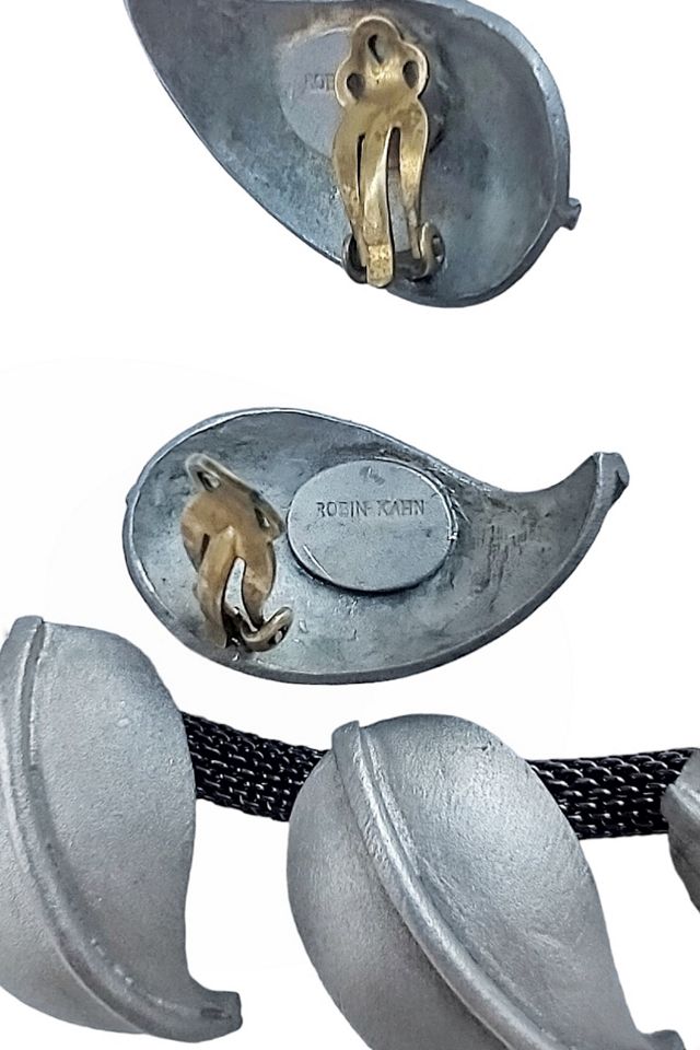 Designer Pewter Necklace & Earrings Set Selected by Garbage Soup #2