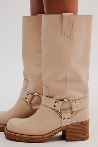 Kira Harness Boots By Jeffrey Campbell At Free People In Ivory Nubuck, Size: US 8.5