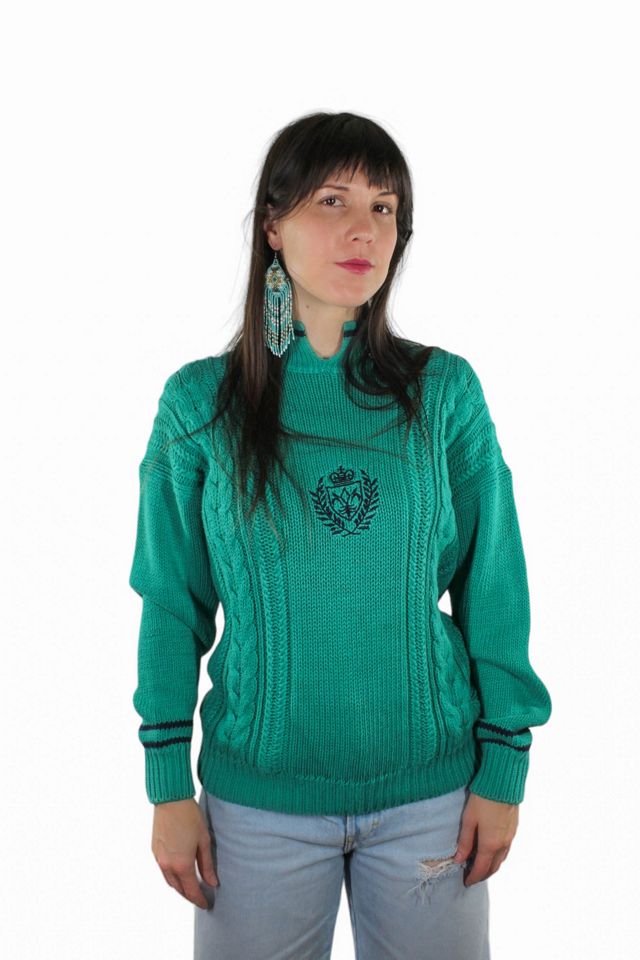 1980s Knitted Crest Turtleneck Sweater Selected By Moons Junes