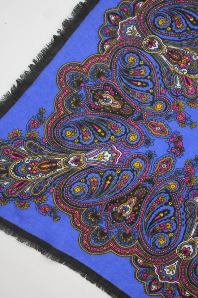 Vintage Royal Blue Paisley Bandana Tube Scarf Selected By Moons + Junes Vintage #3