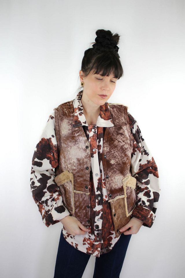1970s Patchwork Suede Sherpa Vest Selected By Moons + Junes Vintage #1