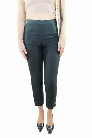 1980s High Waist Black Silk Pants Selected By Moons + Junes Vintage