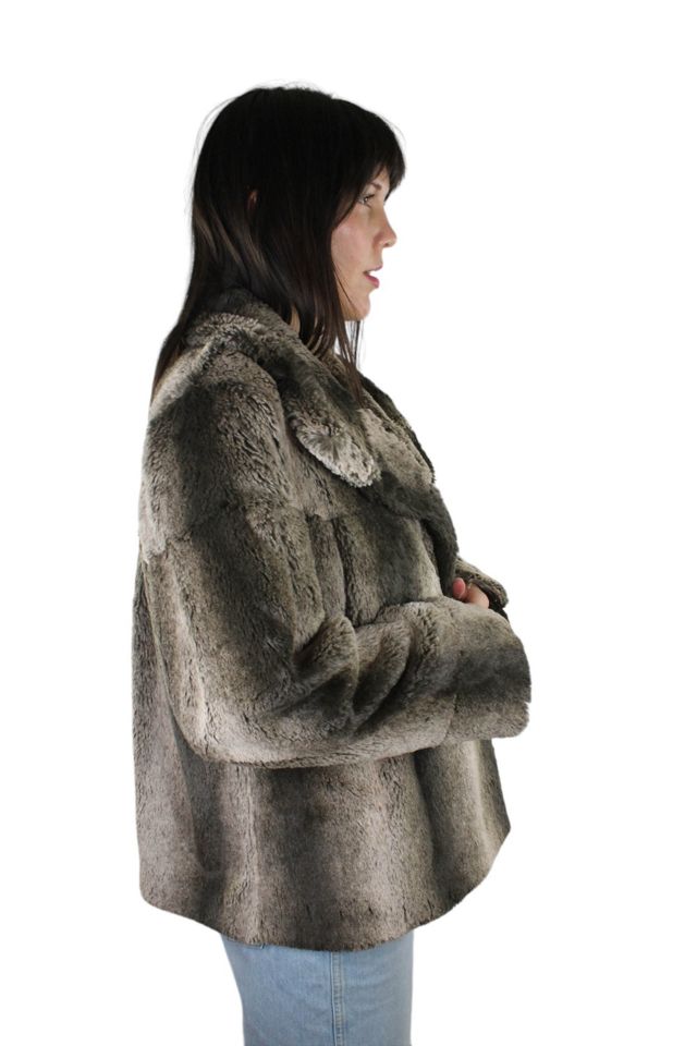 1980s Faux Fur Plush Two Tone Coat Selected By Moons + Junes Vintage #2