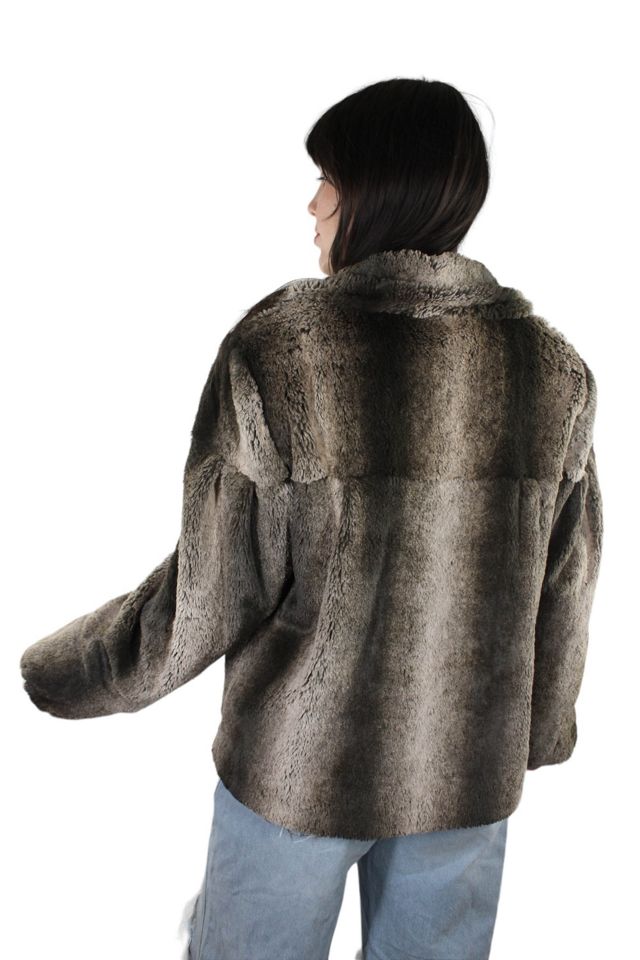 1980s Faux Fur Plush Two Tone Coat Selected By Moons + Junes Vintage #3