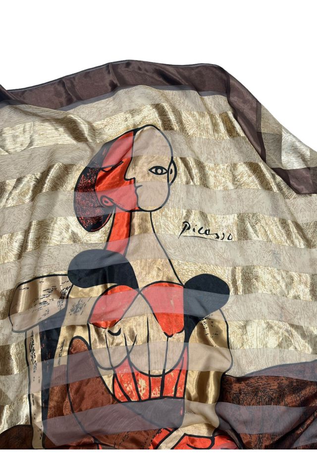 1980s Picasso Silk Scarf Selected By Moons + Junes Vintage | Free 