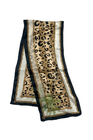 1980s Jungle Print Silk Scarf Selected By Moons + Junes Vintage