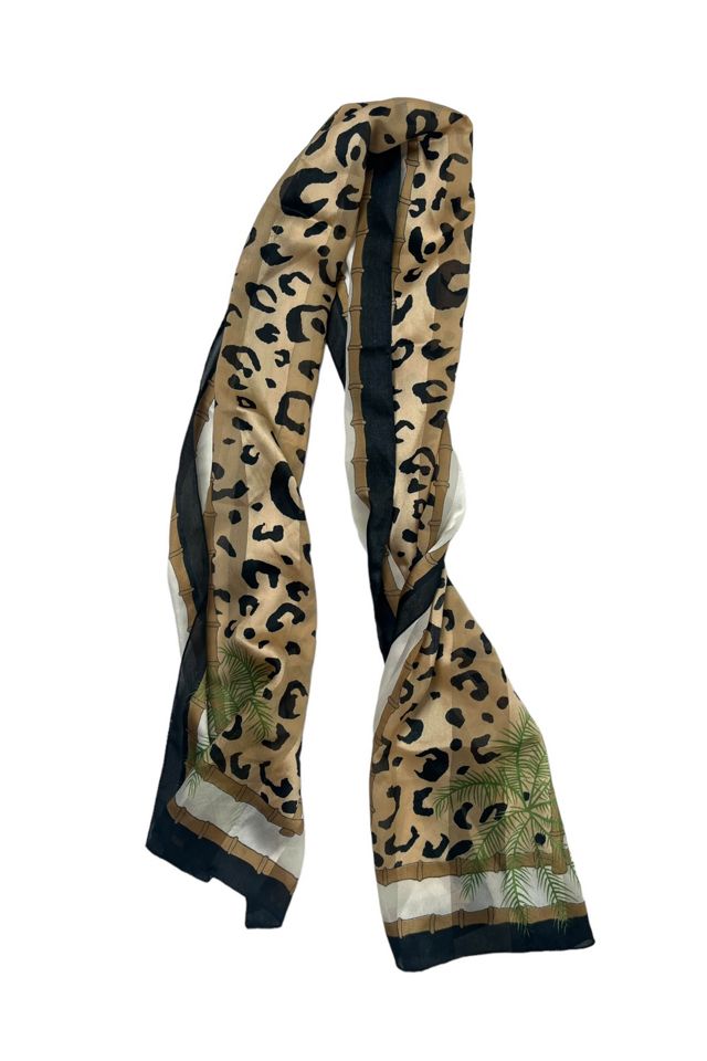 1980s Jungle Print Silk Scarf Selected By Moons + Junes Vintage #3