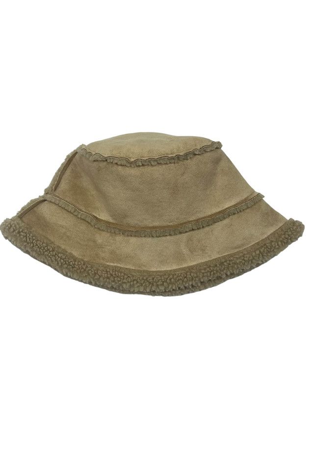 Y2K Vintage Sherpa Faux Suede Bucket Hat Selected By Moons + Junes Vintage #1